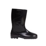 Bota PVC Preta Cano Médio com Forro