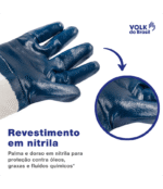 Luva Nitrílica Punho Lona Volk Volknit CA 25116 - Imagem 8