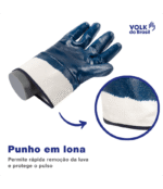 Luva Nitrílica Punho Lona Volk Volknit CA 25116 - Imagem 7