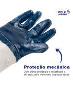 Luva Nitrílica Punho Lona Volk Volknit CA 25116 - Imagem 5