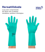 Luva Nitrílica Verde com Forro Volk CA 16313 - Imagem 6
