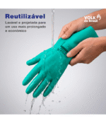 Luva Nitrílica Verde com Forro Volk CA 16313 - Imagem 7