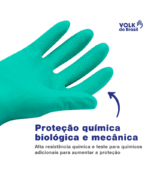 Luva Nitrílica Verde com Forro Volk CA 16313 - Imagem 5