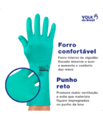 Luva Nitrílica Verde com Forro Volk CA 16313 - Imagem 11