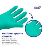 Luva Nitrílica Verde com Forro Volk CA 16313 - Imagem 9