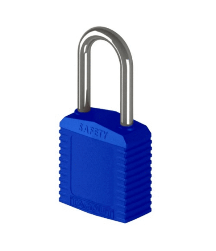 Cadeado Tagout Plástica Haste Metálica 38mm Azul - Imagem 1