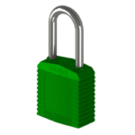 Cadeado Tagout Plástica Haste Metálica 38mm Verde