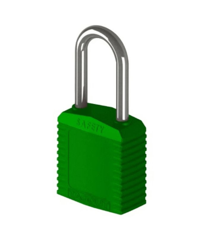 Cadeado Tagout Plástica Haste Metálica 38mm Verde - Imagem 1