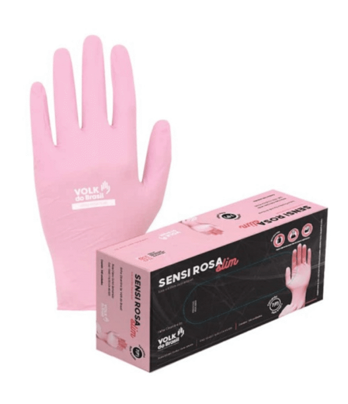 Luva Volk Sensi Slim Rosa C/50 Pares CA 49920 - Imagem 1