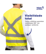 Colete Refletivo 1 Bolso Amarelo - Imagem 3