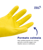 Luva de Segurança Volk Látex Multiuso CA 45629 - Imagem 7